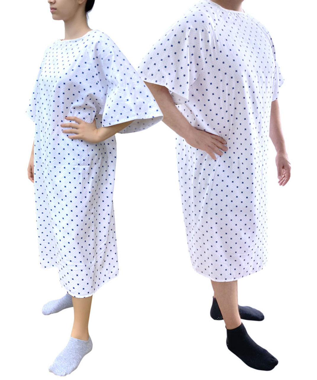 Wholesale White Twill Hospital Gown - Unisex wholesale hospital gown, hospital gown, patient gown, patient gowns, hospital gowns