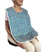 Blue Floral Print Women's Quilted Adult Bib