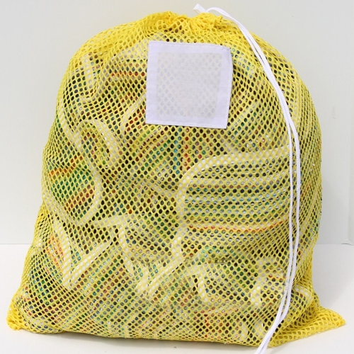 Yellow Mesh Net Draw String Laundry Bags 24" x 36"