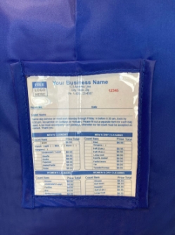 Closeup of  Large Polyester Laundry Bag with Clear Pocket