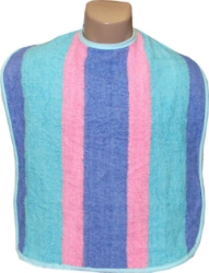 Adult Bib Stripe Various Neck Closures (Per Dozen)