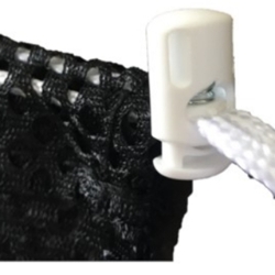 Closeup of toggle closure of Mesh Laundry Bag