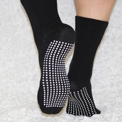 Deluxe Black Calf Height Non Slip Socks (per pair)