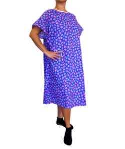 Front View of Blue Designer Ladies Gown