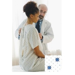 White Twill Angle Tie Back Hospital Gown
