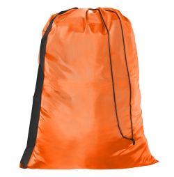 Orange Polyester Laundry Bag with Carry Strap - Nylon like