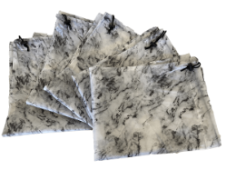 Pack of five laundry bags with marble pattern