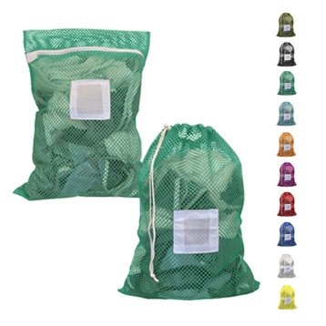 Small Mesh Laundry Bag 18"x24"- Custom Printing Available - Drawstring or Zipper 